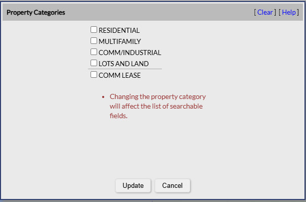 Screenshot of RMLS property categories: Residential, Multifamily, Comm/Industrial, Lots and Land, Comm Lease.